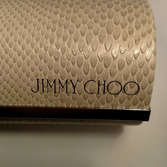 Beige Jimmy Choo Eyeglass Case w/magnetic closure - Picture 2 of 4